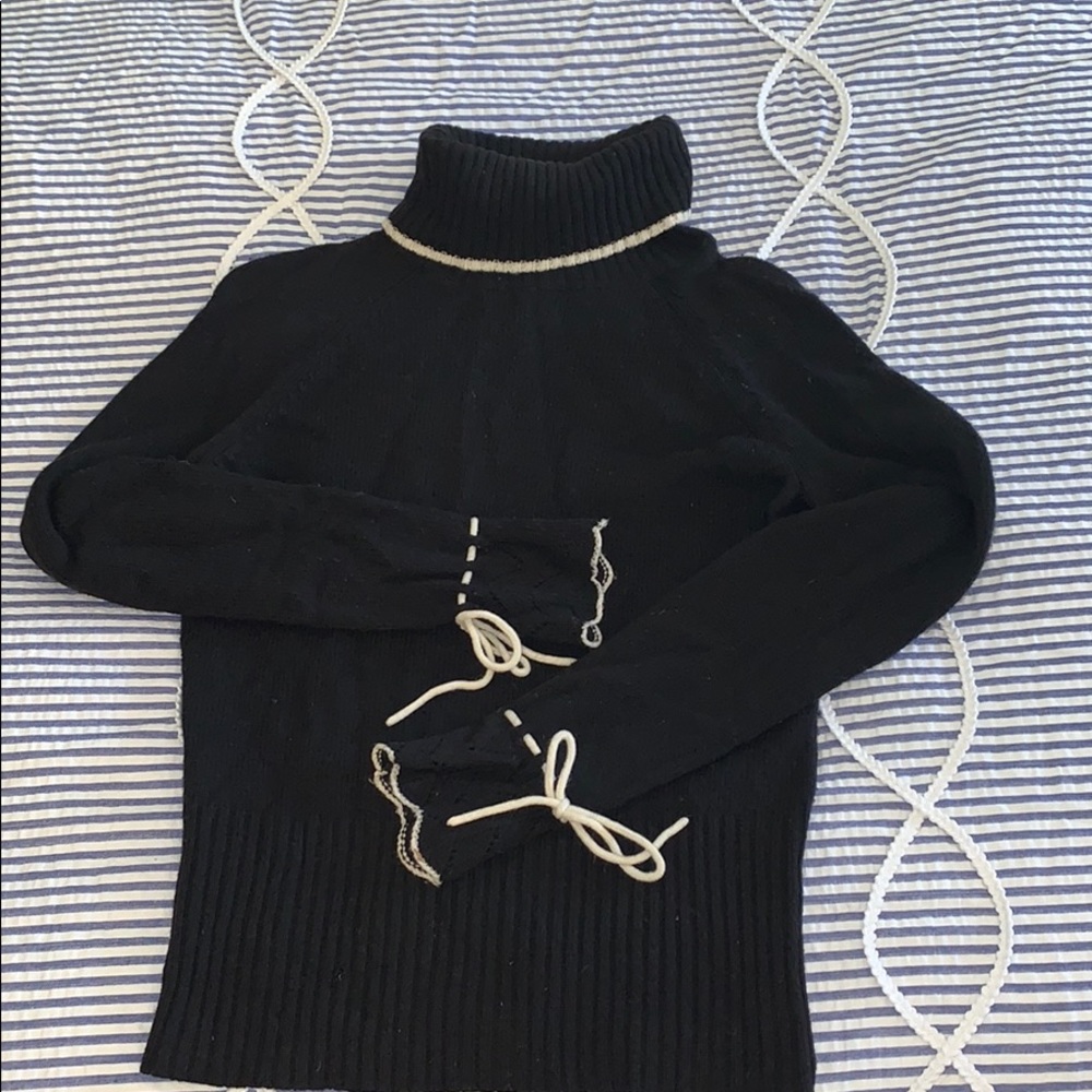 Loft Wool-Cashmere Turtleneck Sweater Blouse